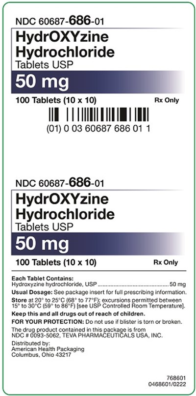 50 mg Carton.jpg 50 mg HydrOXYzine Hydrochloride Tablets Carton - 50 mg Carton